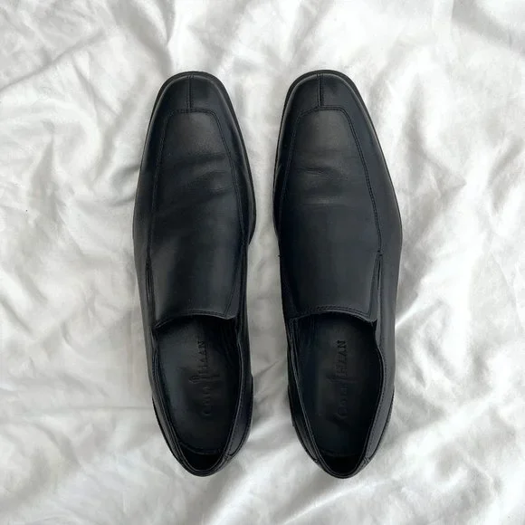 Cole Haan Bradenton Black Slip-On Loafers Size 10 Cole Haan Mens Slip On Black Leather Dress Shoes Loafers Sz  main image 2